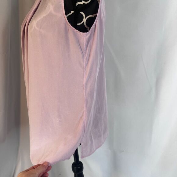 Talbots Pink Washable Silk Semi Sheer Sleeveless Tank Blouse Size 10 - Picture 2 of 10